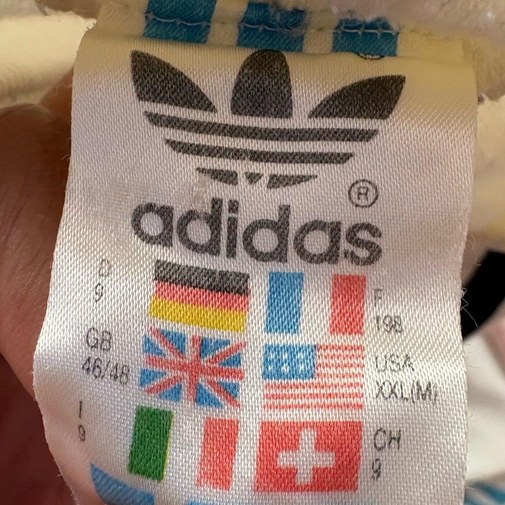 Adidas  vintage White Sweatshirt with Black, Red, and Yellow Stripes - Picture 3 of 3
